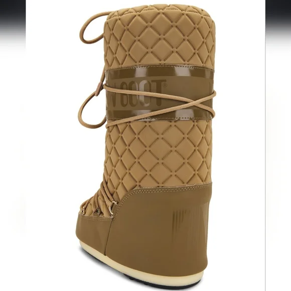 Moon Boot Tall Icon Quilt Boot Caramel Moon Boot Quilted Snow Boot - Picture 6 of 17